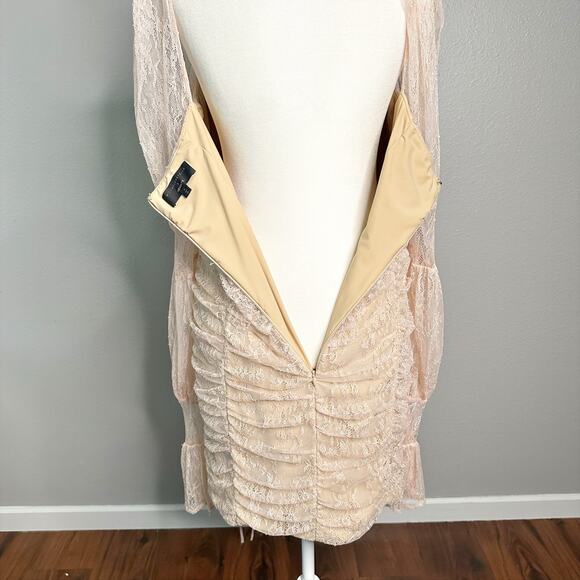 Michael Costello x Revolve Isadora Mini Dress in Baby Pink Blush Lace Size XL - Picture 8 of 13